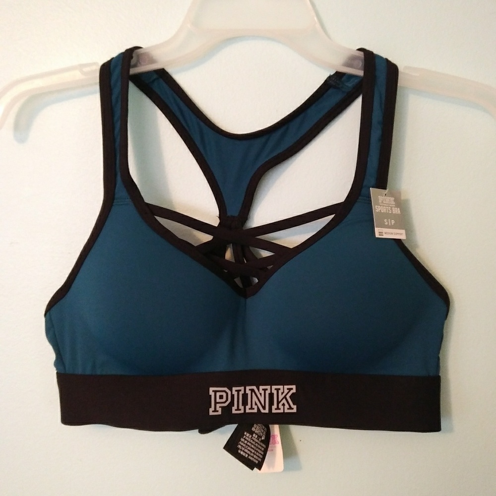 NWT  PINK teal Pushup Sports Bra